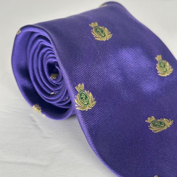 Polo Ralph Lauren 100% Silk Neck Tie Made in USA Purple - Picture 1 of 12